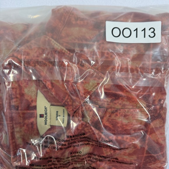 Woolrich Womens Corduroy Button Up Shirt Black Cherry Leaf Print Cotton Small - Picture 10 of 10